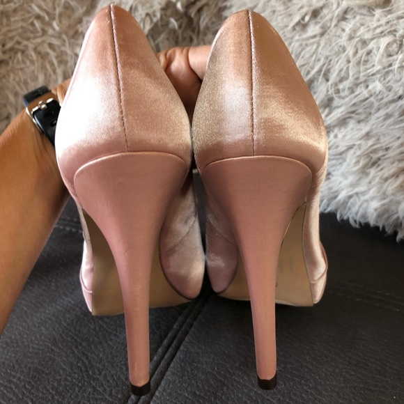 NWOT JACQUELINE FERRAR Pink Peep Toe Heels S10 - Picture 8 of 9